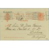 1919. Medallón.10 c. rojo s. gris. Madrid a Lisboa. Mat. Madrid (Laiz 53D) 36€