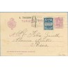 1929. Vaquer.15 c. + 5 c. azul y azul claro, serie 1ª (Barcelona Ed.1) Sitges a Reus. Mat. Mat. Rodillo mecánico Reus (Laiz 57na