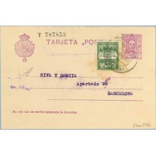 1930. Vaquer. 15 c. + 5 c. verde y verde claro, serie 4ª (Barcelona Ed. 4) Tarrasa a Barcelona. Mat. Barcelona (Laiz 57naFBd) 42