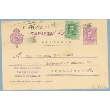 1929. Vaquer.15 c. + 10 c. verde. Vaquer (Ed.314) Barcelona a Frankfurt (Laiz 57naFe) 35€