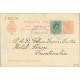 1920. Medallón.10 c. rojo sobre crema + 5 c. verde (Ed. 268) P. de Alarcon, Madrid a Fuenterrabia. Mat. P.de Alarcón en azul (La