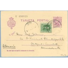 1929. Vaquer.15 c. lila.numeración tipo III + 10 c. verde. Vaquer (Ed. 314) Sevilla a Stuttgart. Mat. Sevilla (Laiz 57naFe) 35€