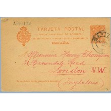 1905. Cadete.10 c. rojo. Sevilla a Londres. Mat. Sevilla (Laiz 47) 9€